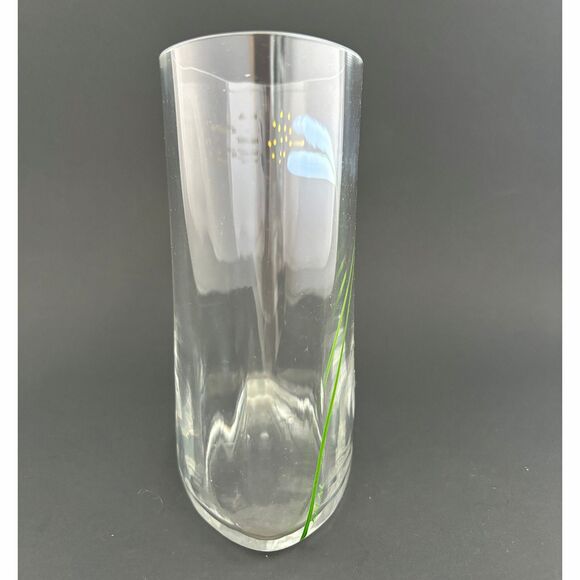 Orrefors Sweden Crystal Vase Signed Hand Painted Crocus Flower Mid Century Oval - Picture 2 of 9